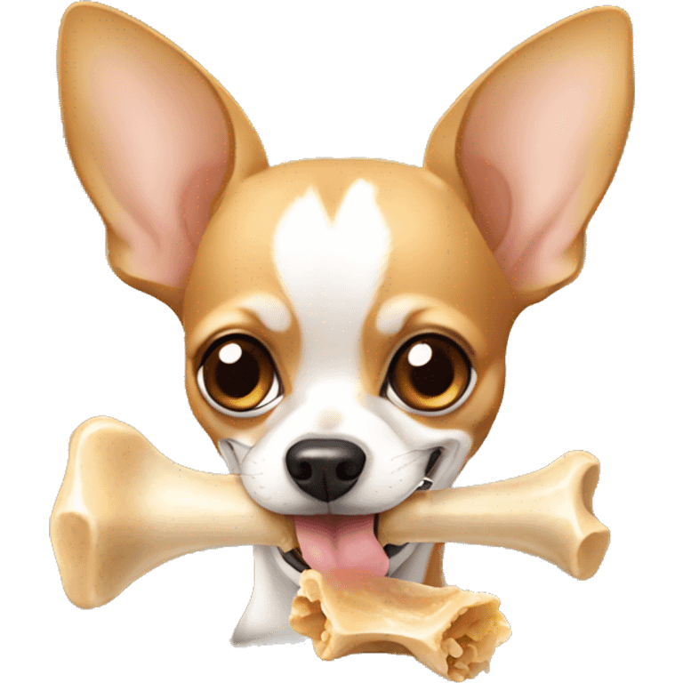 Chihuahua eating bone  emoji