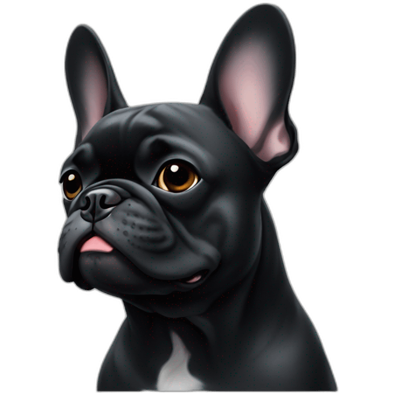 All black French bulldog emoji