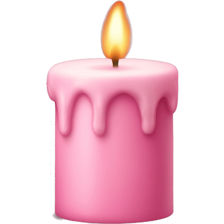 A pastel pink candle with a little flame emoji