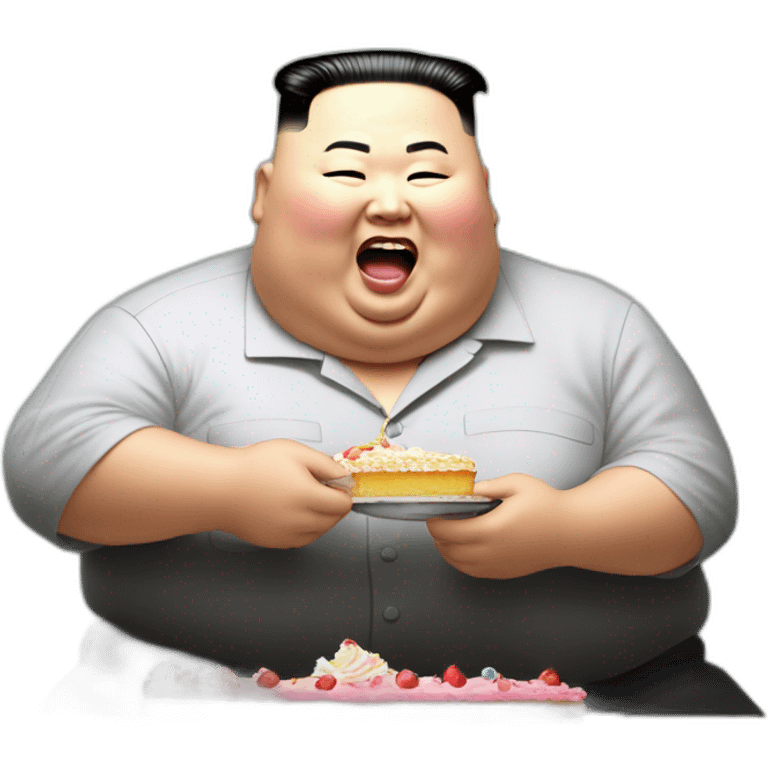 Kim jong un morbidly obese eating cake emoji