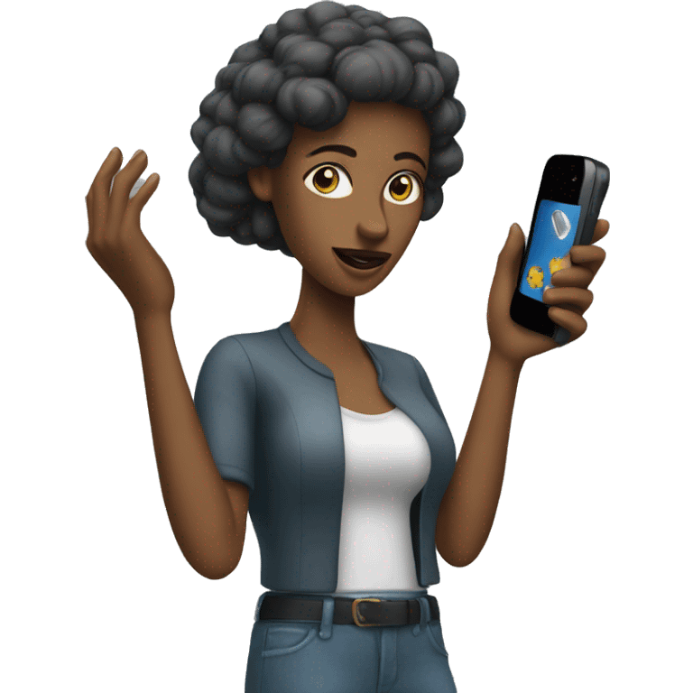 Cell phone woman emoji