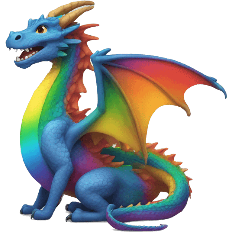 A rainbow colored dragon emoji