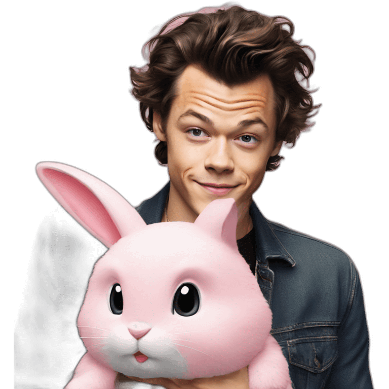 Harry styles with pink rabbit emoji