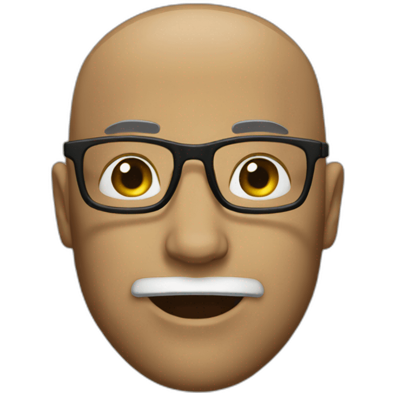 Bald and beard glasses emoji