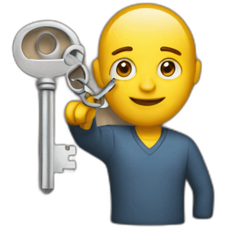 man holding a key on their new home emoji