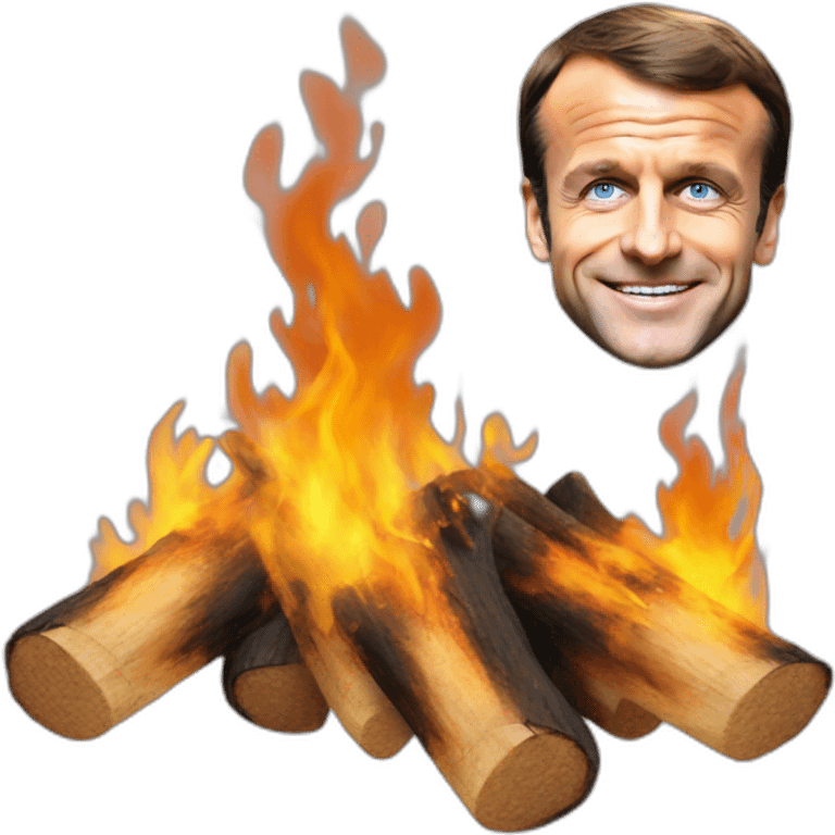 Emmanuel Macron sur du feu emoji