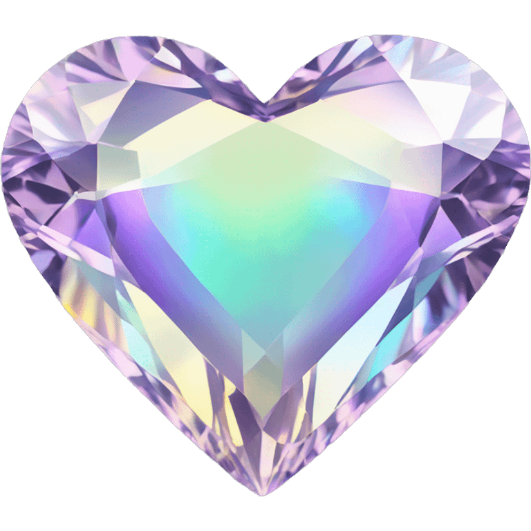 Heart shaped 56-carat iridescent diamond emoji