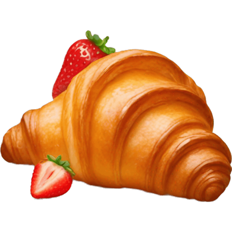 Croissant with strawberries  emoji