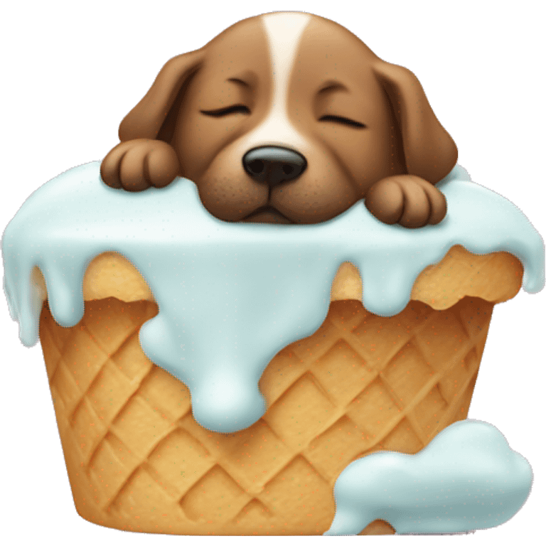 Dog sleeping on ice cream  emoji