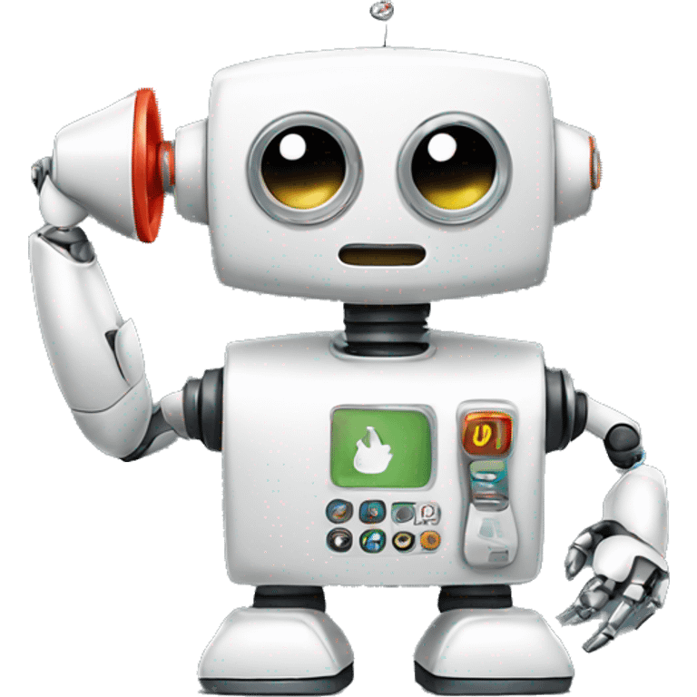 Robot with a telephone emoji