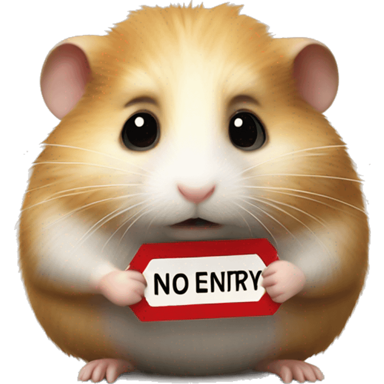 hamster holding a 'no entry' sign emoji