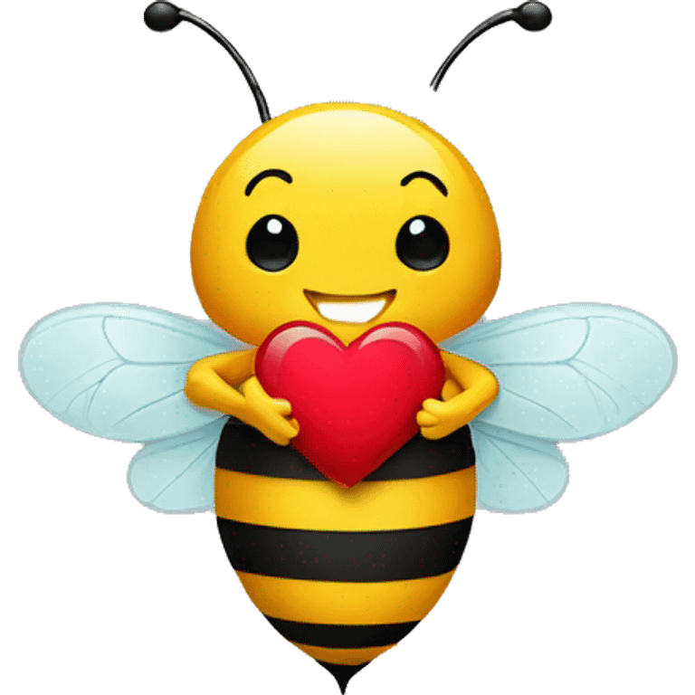 bee holding a heart emoji