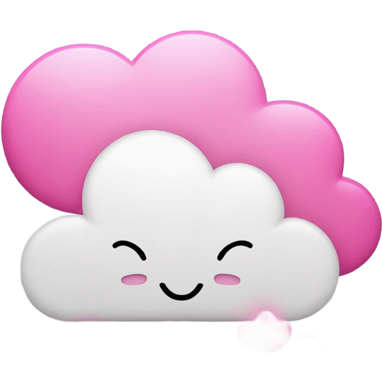 Thoughts cloud emoji with pink heats emoji