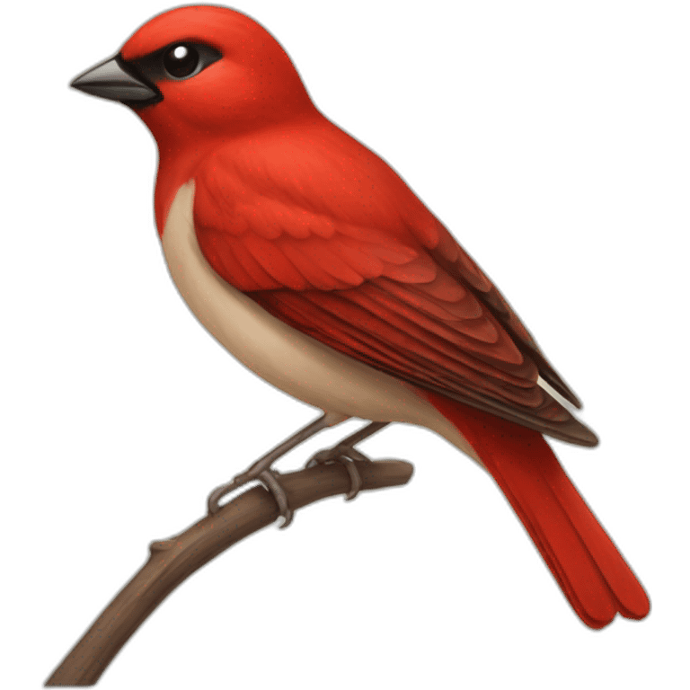 red sparrow bird emoji