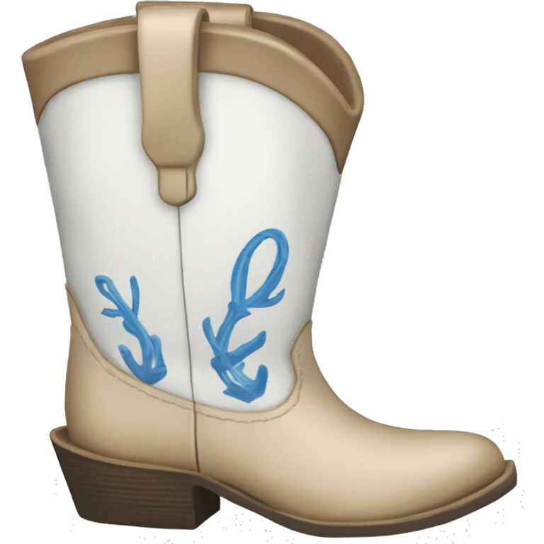 White and blue Beach cowgirl boots emoji