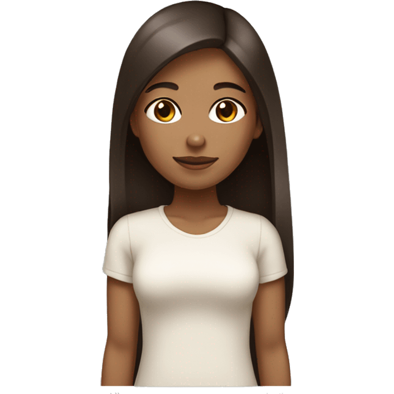 Light brown skin color girl with dark brown medium straight hair  emoji