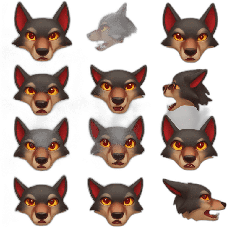 Demon red wolf emoji