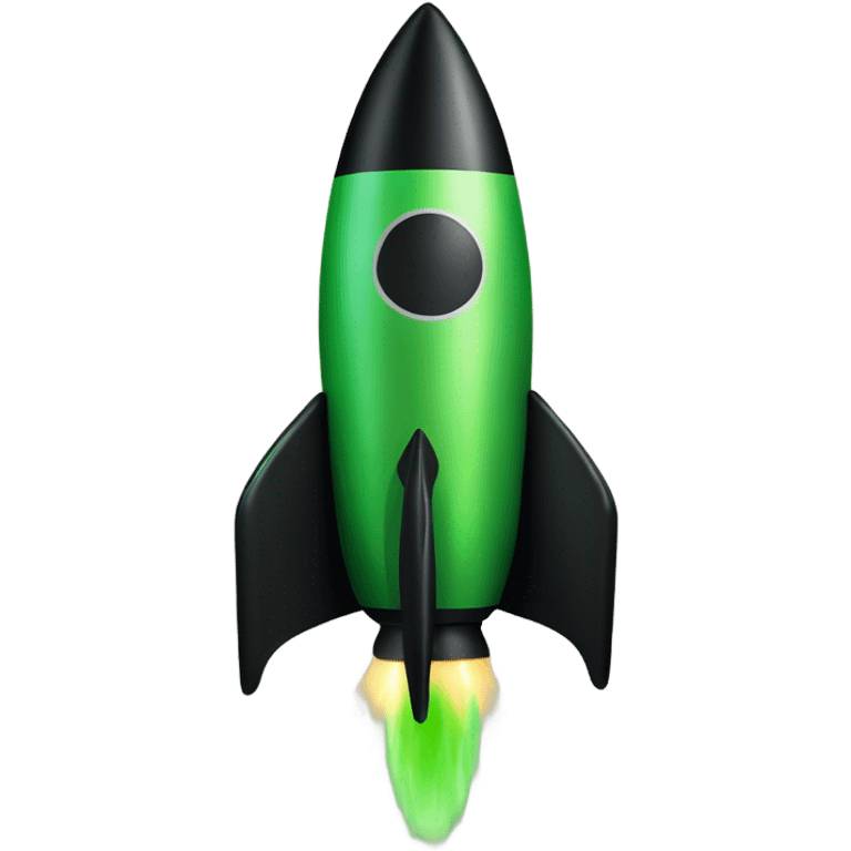 green and black rocket ship emoji