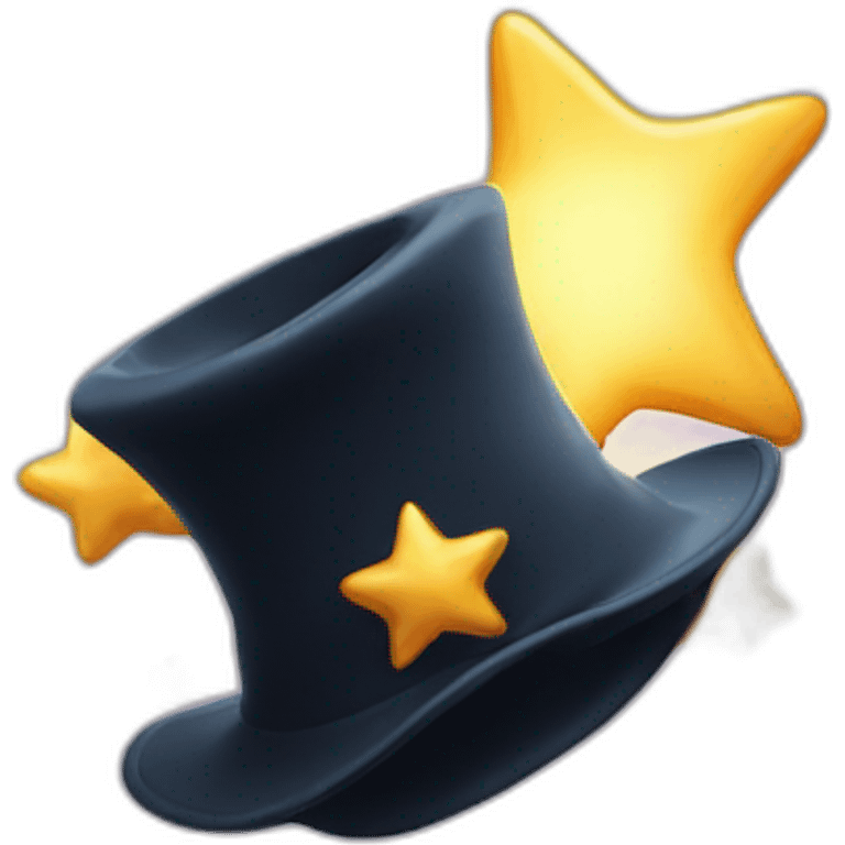 star jumping out of a magic hat without face emoji