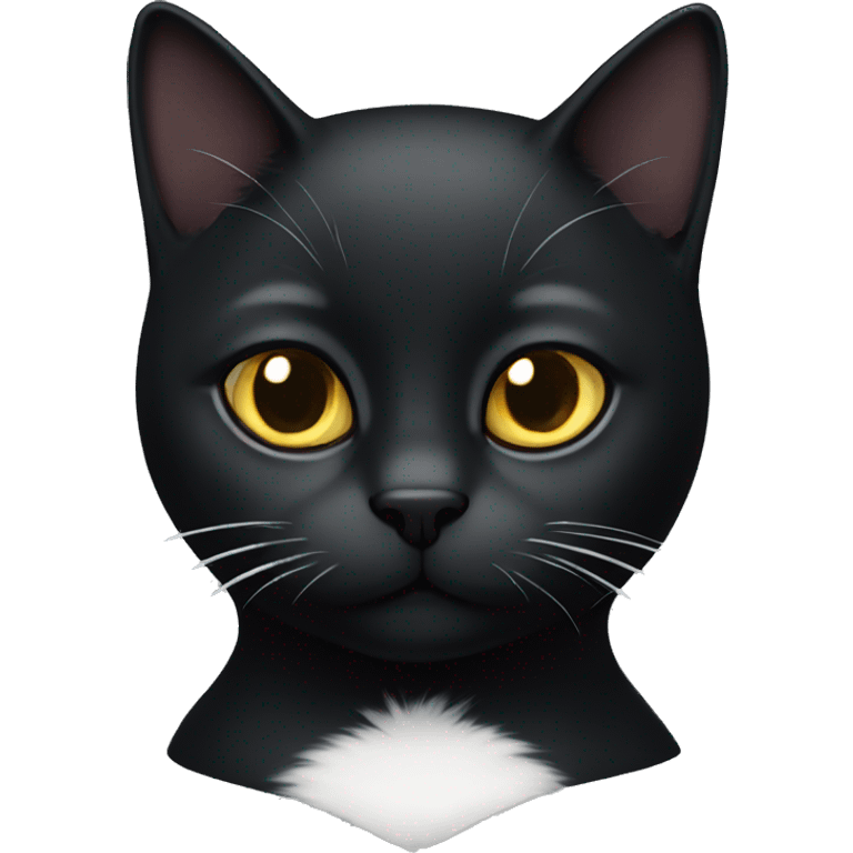 Black cat with white only on chest  emoji