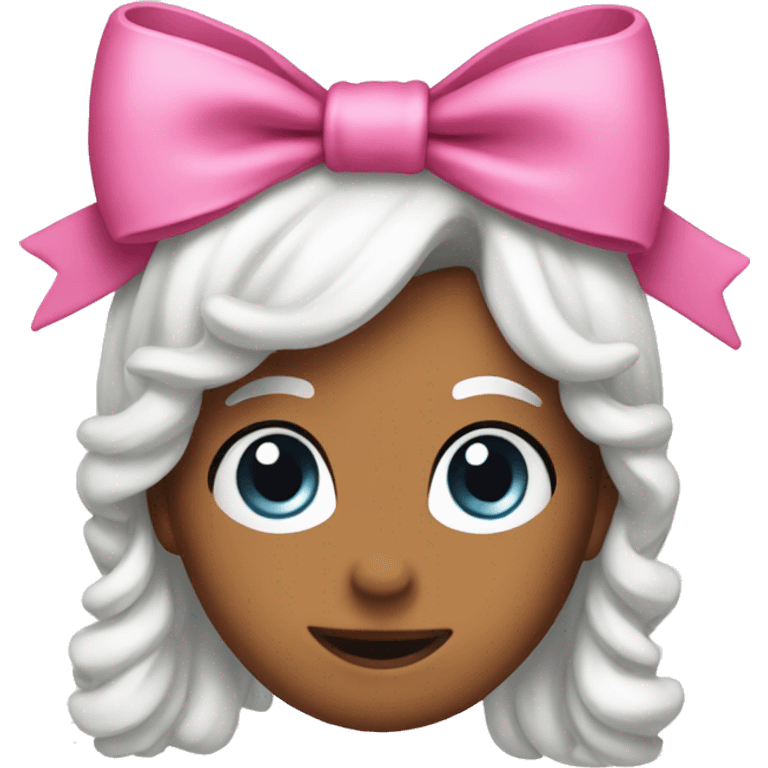 a cute bow that looks like the pink one but instead it's white! emoji