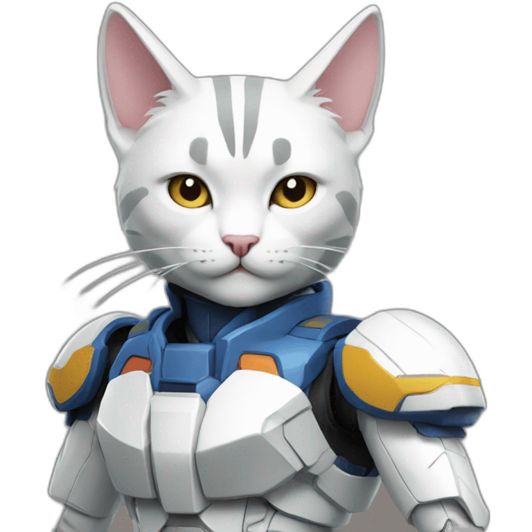 Cat Gundam hero pose emoji