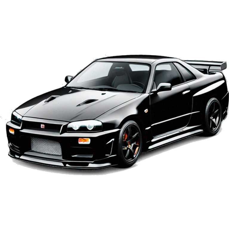 Nissan gtr skyline r34 BLACK emoji