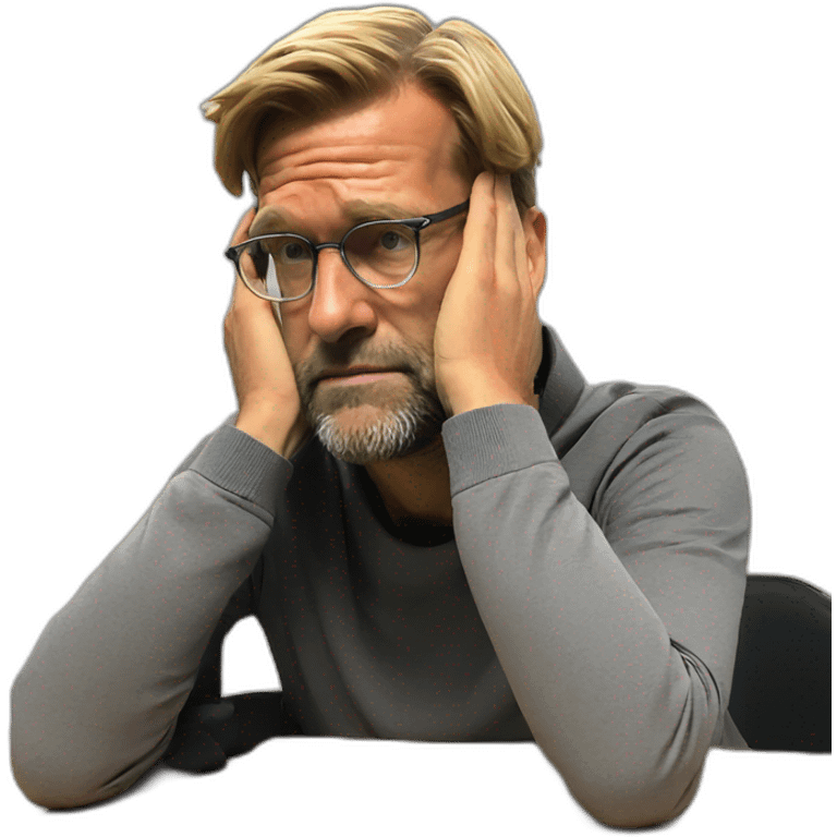 jurgen klopp resting head on hands emoji