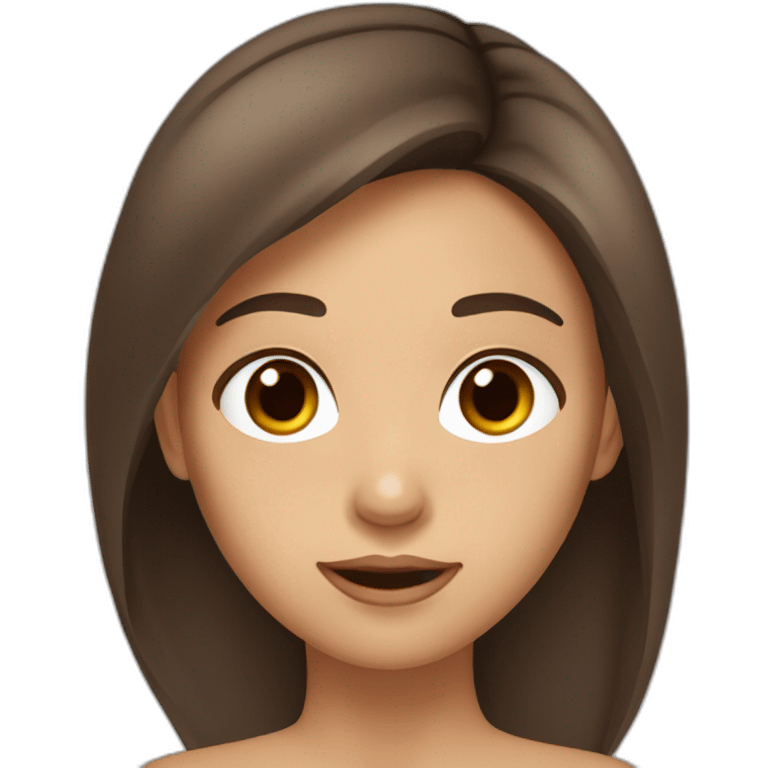 Fille ado brune yeux marron emoji