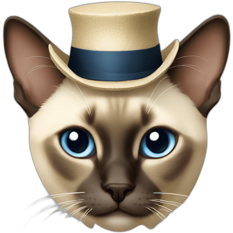 Siamese cat with hat emoji