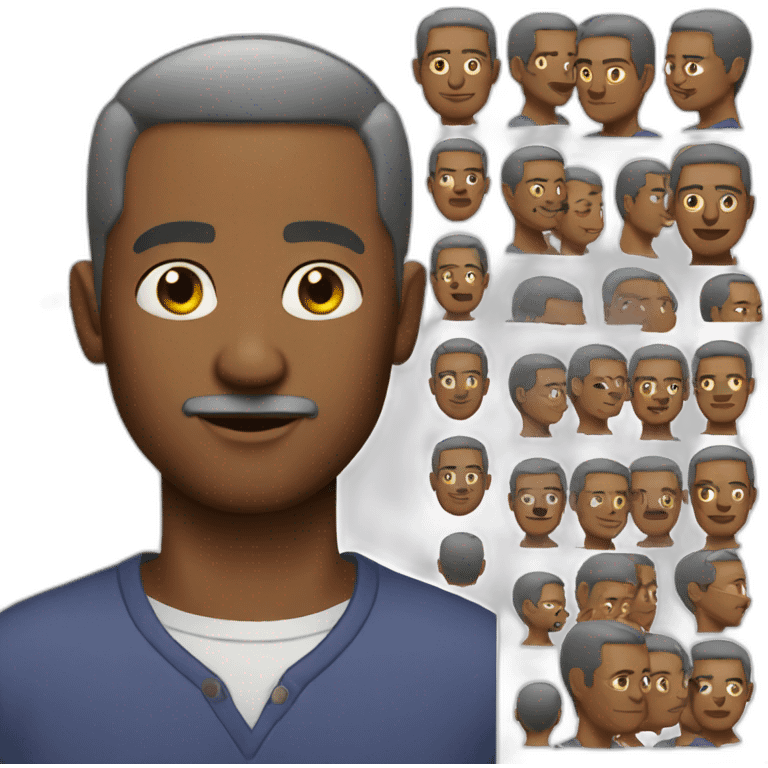 Beautiful black aged man with short hair emoji