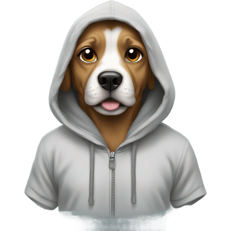 Dog wearing hoodie emoji