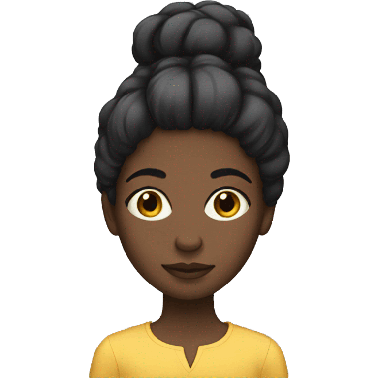 A black girl with straight hair emoji