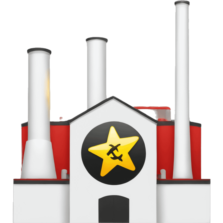 a factory with a communist star emoji