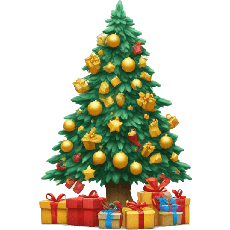 New year tree with gifts emoji