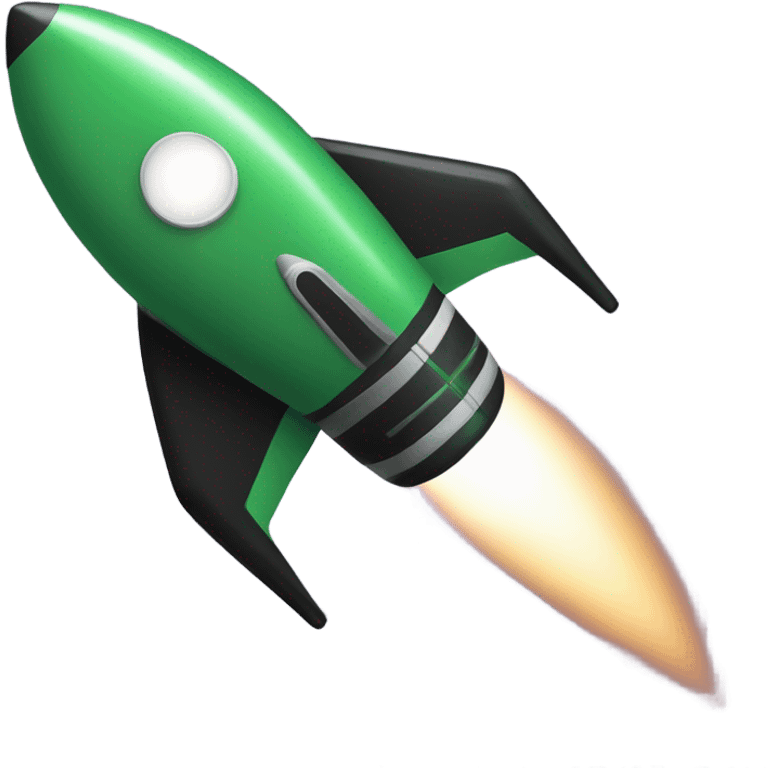 green and black rocket ship emoji