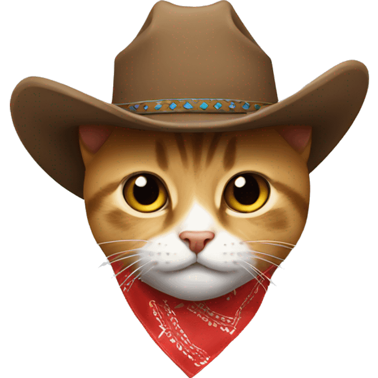 cat in a cowboy hat & bandana emoji