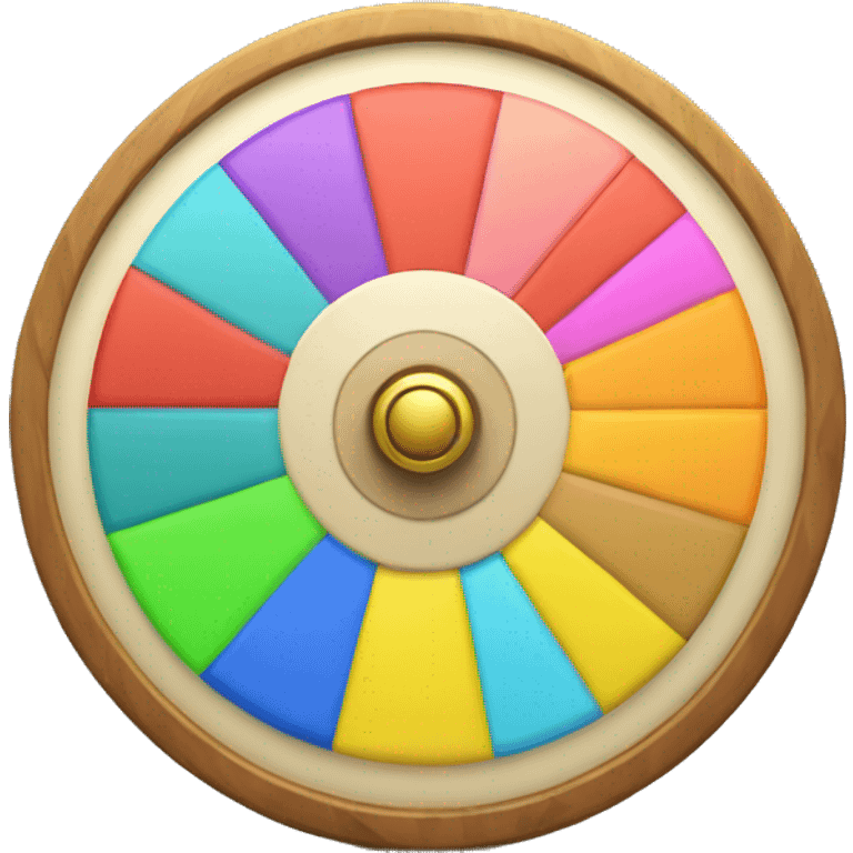 Simple wheel of fortune with only six colors and no text with indicator arrow emoji