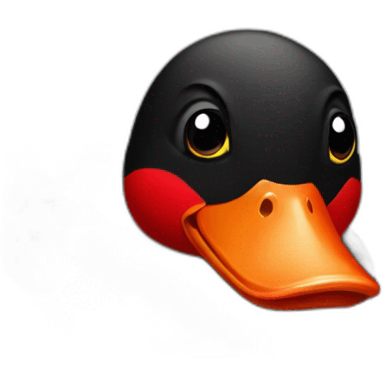 Black and red duck emoji