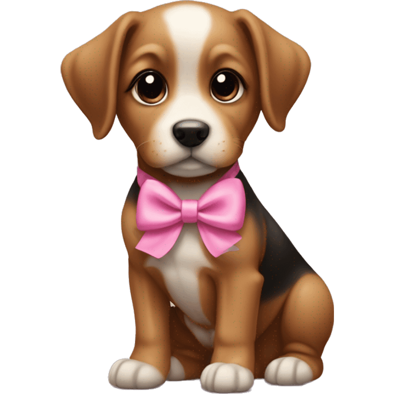 Puppy of a york with pink bow emoji