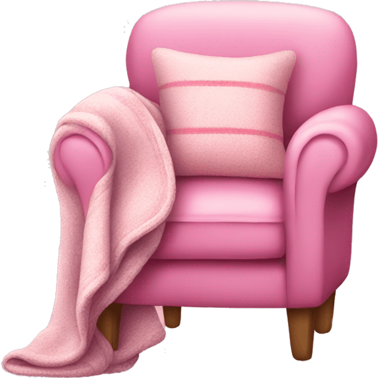 Pink cosy chair with blanket emoji