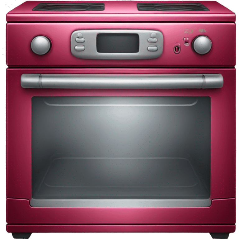 Realistic metallic raspberry red oven isolated.  emoji