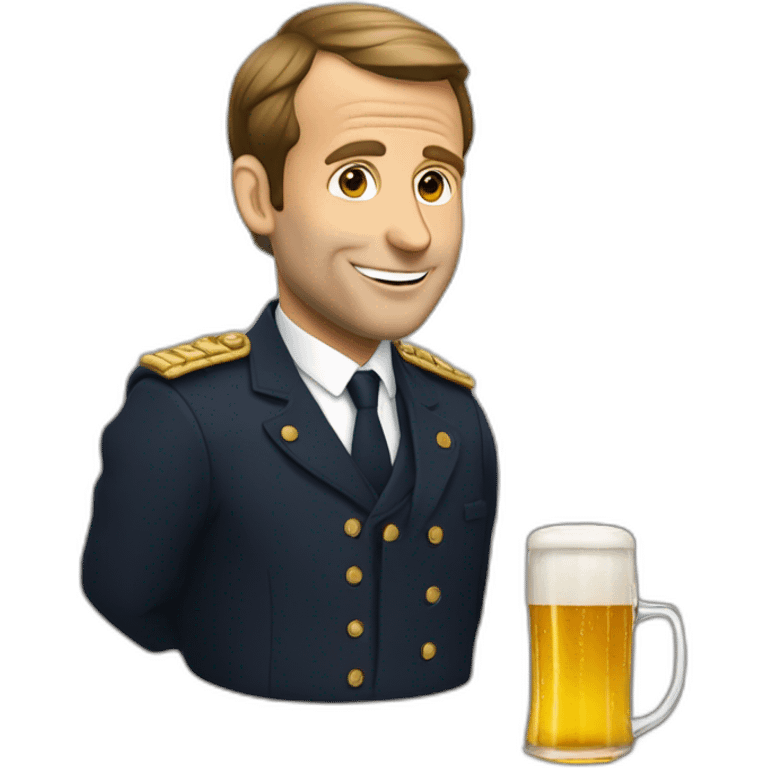 Macron qui boit une bière emoji