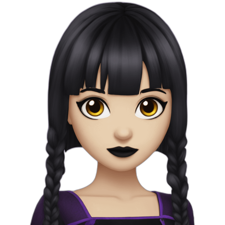 Elissabat-with-bangs-long-hair-purple-and-black-vampire-goth-makeup emoji