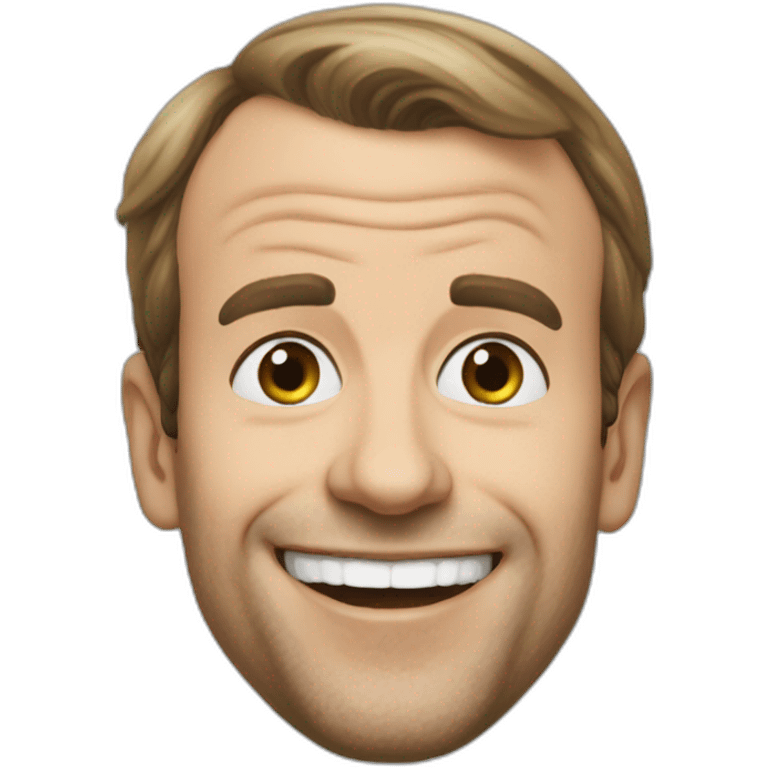 Macron en fou rire emoji