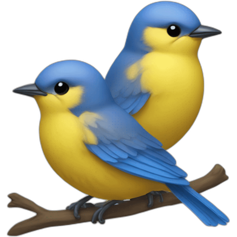 little nightingales yellow and blue emoji