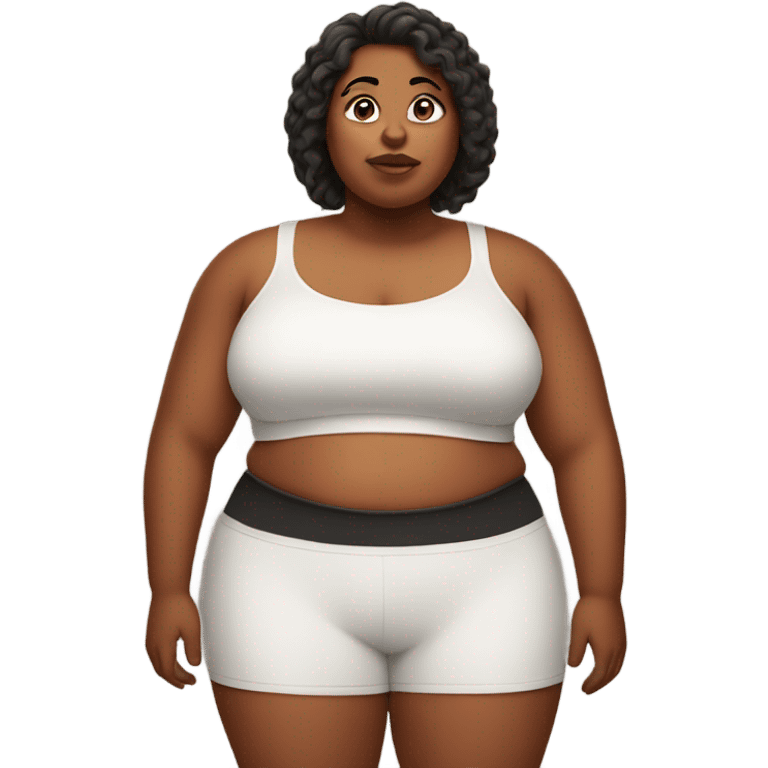 fat woman in a crop top emoji