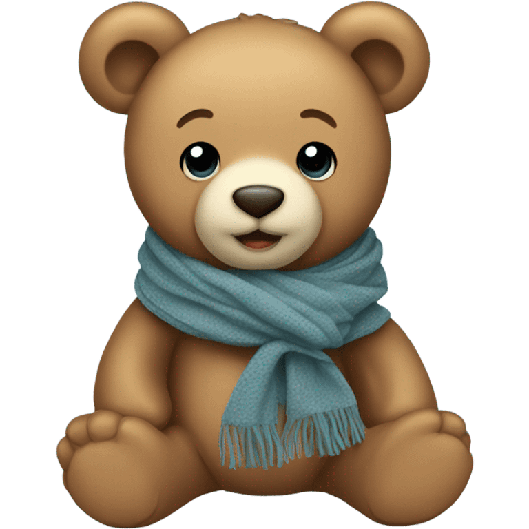 Standing baby Teddy bear with scarf emoji