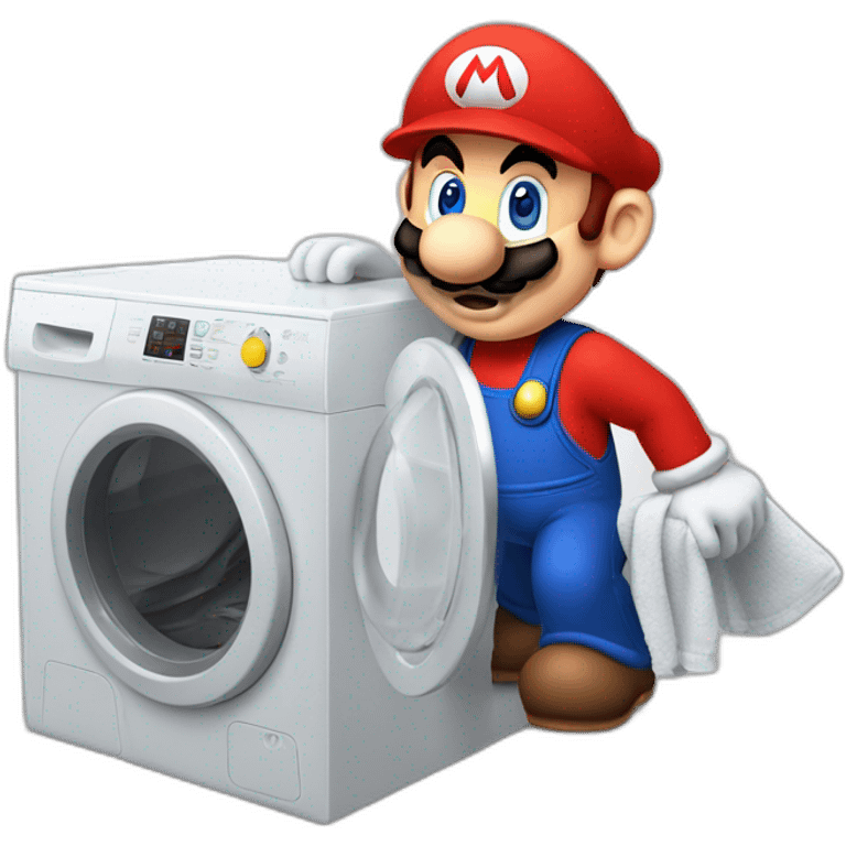 Mario qui répare un lave linge  emoji