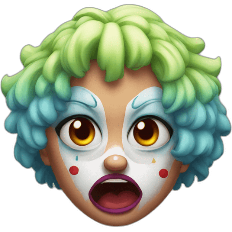 angry clown girl in a fury emoji